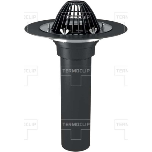 Кровельная воронка Termoclip с листоуловителем и обжимным фланцем без нагревательного эл. ВФ 160x450 мм